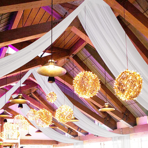 Modern Elegant Baby Blue Chiffon Fabric Ceiling Drapes Wedding Backdrops Clothe Tent <b>Curtains</b> for Hospitals Woven for Skylight - Product Image 4