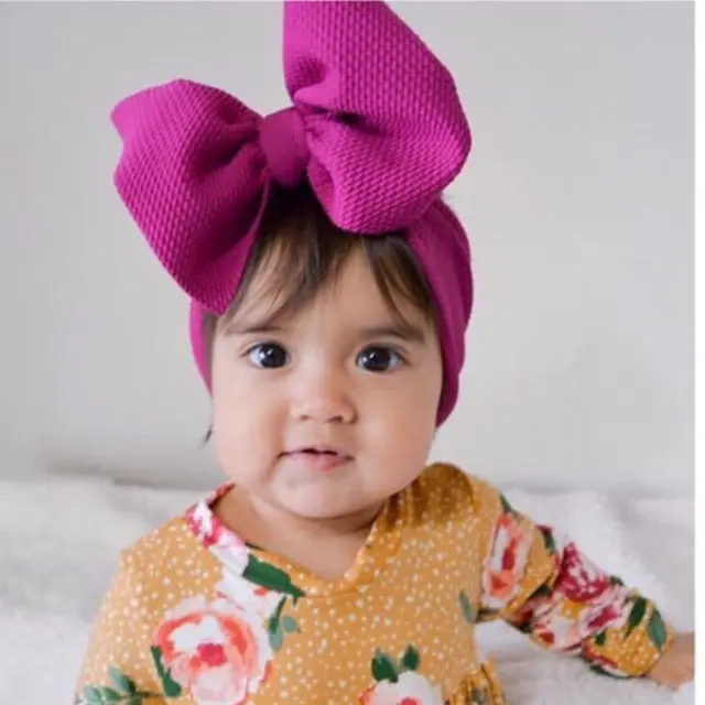 Big Bows Newborn Baby Girl Headbands WIth Wide Turban Kids Headwear Baby Hair Accessories