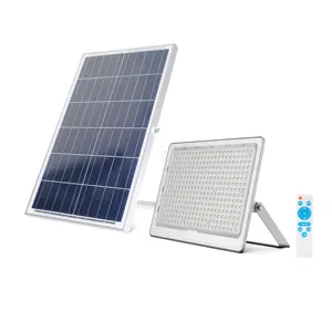 Shenzhen 2023 commercial waterproof 180lm/w 50w 100 watt 200 watts 300w 400w 500w solar powered flood light with panel