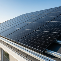 Panel Surya Bifasial 700W 720W Tipe-N TOPCon Kaca Ganda Hitam Penuh Sel Setengah 210mm Modul PV Mono Efisiensi 22%