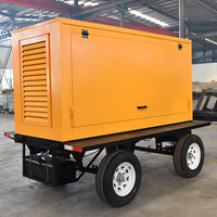 Générateur diesel silencieux 25 kW 30 kW 40 kVA 45 kVA sur remorque, ATS, démarrage automatique, télécommande, AVR, triphasé, pour alimentation de secours et travaux sur site