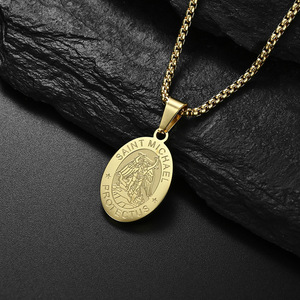 Saint Michel Religieux Médaille Collier Pendentifs Michael Archange Catholique Bijoux De Mode avec Lien Chaîne <span class=keywords><strong>Pendentif</strong></span> De Protection Ne - Product Image 1