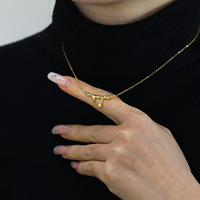 Collier de luxe léger pour femme, motif goutte d'eau Magma Viral, design de niche, en tube d'acier inoxydable plaqué or 18 carats, chaîne de clavicule, cadeau