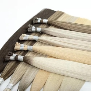 Extensioni di Capelli Umani Vergini Remy Europei Russi con Cheratina Pre-Incollata a Punta I F U V Y, Lisci e Setosi, a Doppia Trama - Product Image 1