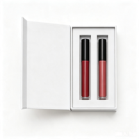 Caja de Regalo Magnética Blanca para Brillo Labial, Tamaño Personalizado, Empaque para Tubos de Brillo Labial para Marcas de Belleza