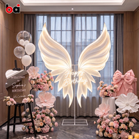 Marqueurs de chemin lumineux en forme d'ailes d'ange, décoration de mariage en plein air, banquet, LED, indice de protection IP33, lumière orange, durable et écologique