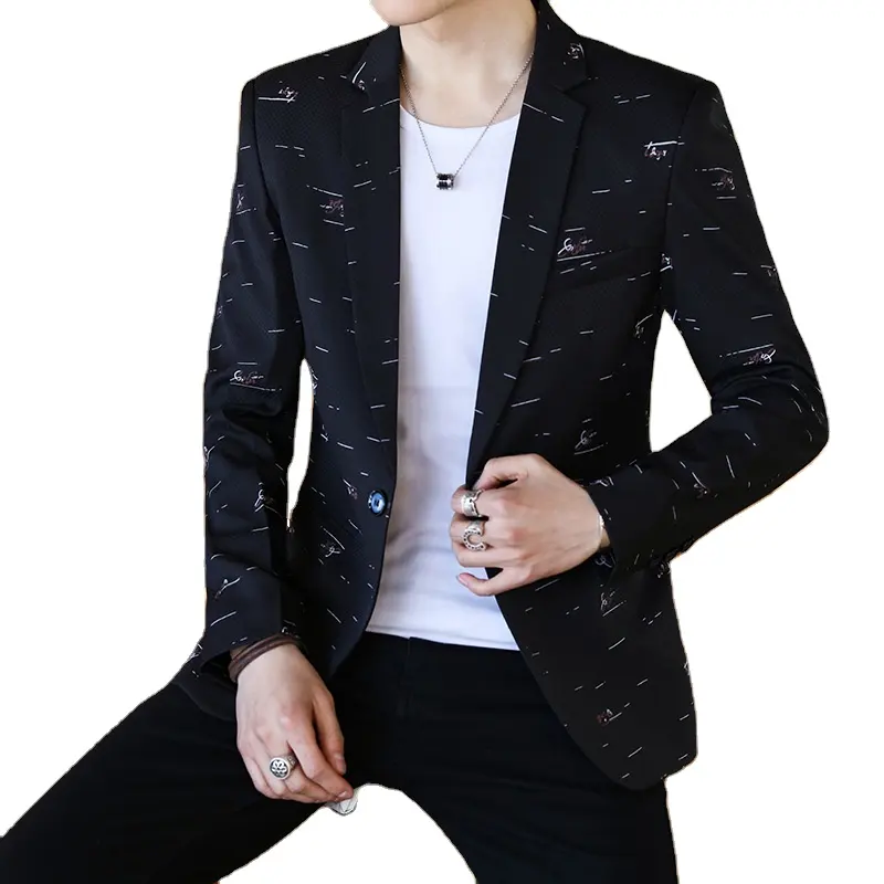 Black Purple Blazer For Men Rose jacquard Print Slim Fit Blazer Stylish Blazer Business Casual Party Wedding Suit Coat