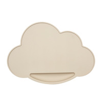 Tapis de repas pour bébé en silicone multicolore en forme de nuage, avec rebord surélevé, attrape-miettes, antidérapant, pour l'alimentation des tout-petits