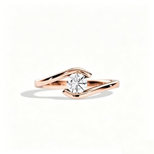 Anillo de Compromiso Vintage con Diamante Cultivado en Laboratorio Certificado por IGI, Oro de 18K, Corte Redondo, D VVS2, Joyería Nupcial, Regalo Personalizado - Product Image 1