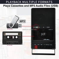 Rétro 39 noir Portable boîte à chaussures Portable casque Mp3 Cassette enregistreur avec lecteur Usb