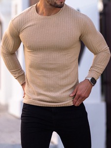 T-shirt da <span class=keywords><strong>uomo</strong></span> a manica lunga con elastico per il tempo libero <span class=keywords><strong>verticale</strong></span> per sport autunnali Fitness Cross-Border per <span class=keywords><strong>l</strong></span>'europa degli stati uniti - Product Image 2