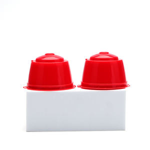 Vente en gros de 2 capsules à café vides réutilisables en PP blanc, certifiées CE, emballées dans une boîte - Product Image 2