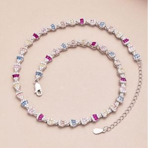 Collares de tenis Dylam Glamorous con diseño elegante para mujer, de plata S925 con baño de rodio y circonitas 5A, ideales para ocasiones de moda. - Product Image 5