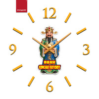 Horloge murale analogique en quartz Feng Shui chinois original, avec autocollants en acrylique numérotés dorés modernes, pour DIY, inspirée du dieu de la richesse, virale sur TikTok