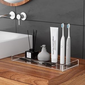 Acrylic Holder <b>Tray</b> Lucite Makeup Cosmetic <b>Tray</b> Holder, Waterproof Clear Acrylic <b>Storage</b> <b>Tray</b> - Product Image 3