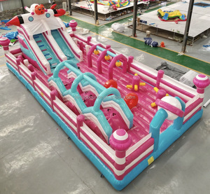 Parcours d'obstacles gonflable en PVC de qualité commerciale, château gonflable géant pour parcs d'attractions, parc à thème gonflable pour enfants - Product Image 3