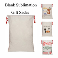 High King Vente en gros 50cm X 70cm Toile Sublimation Sac de Noël Grand sac de Père Noël vierge
