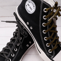 Lacets plats en polyester tressés or et argent de 8 mm, durables, pour baskets et bottes, vente en gros