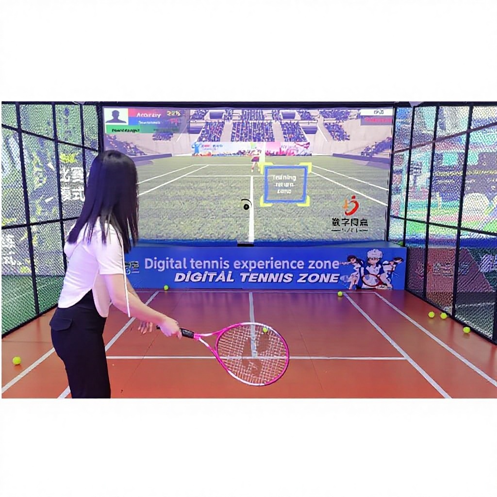 Digital LJ Liangjia Durable Metal Indoor Tennis Experience Hall Single-Player Immersive Interactive Projection Simulator