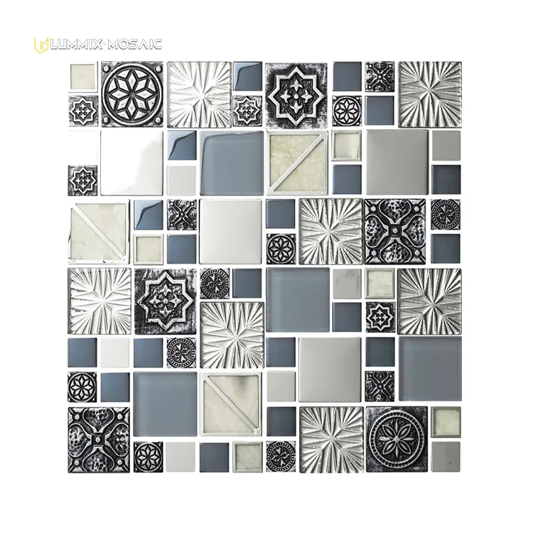 Special three-dimensional craft glass Mosaic tile for bathroom and kitchen wall decoration`