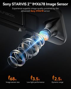 WOLFBOX ディストリビューター G900Pro 4K デュアルドライブレコーダー 2.5K WDR バックミラー型ドライブレコーダー 超暗視 4K 車載ブラックボックス - Product Image 3