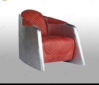 Canapé chaise longue en cuir style aviateur rétro industriel vintage loft avec fonction rafraîchissante pour salon, appartement, école