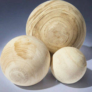 ลูกปัดไม้เพาโลเนียธรรมชาติขนาดใหญ่ 25 ซม. ทรงกลม ยังไม่ผ่านการตกแต่ง สำหรับตกแต่งนาฬิกา - Product Image 3