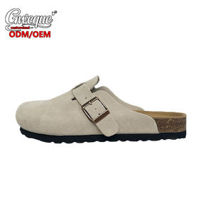 Sandales plates d'extérieur de haute qualité, mules, sabots, Birkenstockes, cuir véritable, <span class=keywords><strong>daim</strong></span>, lit de pied en liège pour femmes, sabots solides - Product Image 6