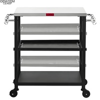 Table de rangement en fer pliable à 3 niveaux, légère, pour le jardinage et la cuisine.