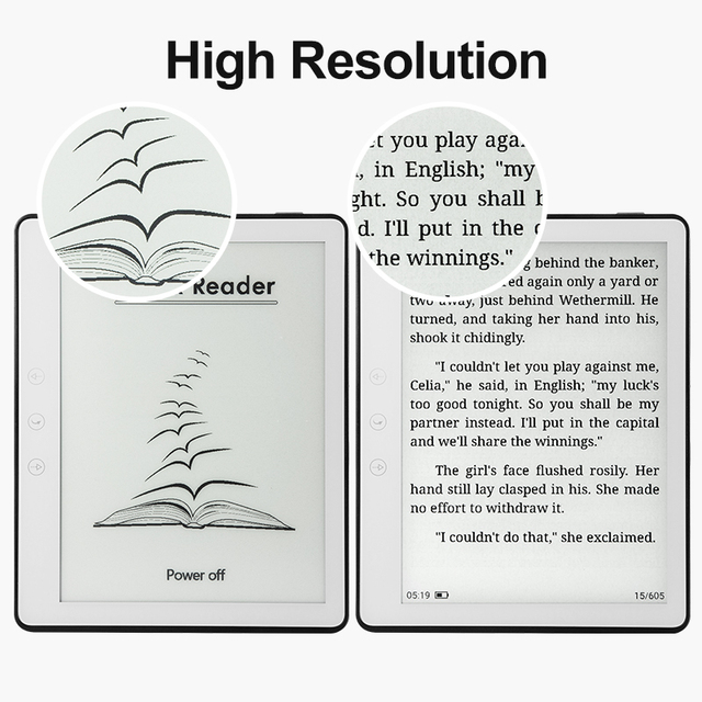 BK577B 5.76-inch Front-Lit E-Ink E-Reader with 800x600 Resolution for Reading Studying EBooks