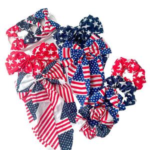 Diadema con lazo de la bandera estadounidense para el Día de la Independencia, cinta de satén para el cabello, decoraciones para fiestas de primavera, transfronterizas, para el mercado norteamericano. - Product Image 4