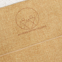 Enveloppe en jute blanche imprimée avec logo personnalisé réutilisable Sac à poussière pochette enveloppe en jute organique à fond rond Sacs à poussière