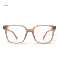 Monture de lunettes carrée unisexe en acétate, légère, à monture complète, solide et durable, avec plaquettes de nez confortables, design classique