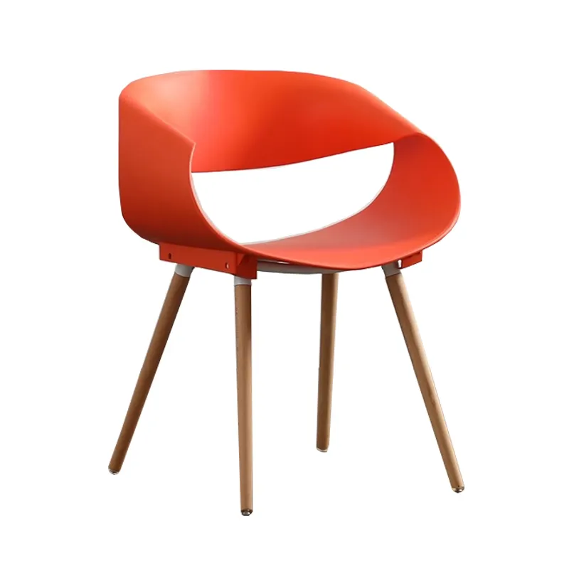 Nordic stil einzigartige stereo form sitz Holz Bein farbe optional kunststoff restaurant stuhl für billig verkauf