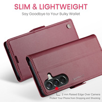 Étui de téléphone en cuir CaseMe 023 avec boucle papillon RFID pour Samsung A37 A57 A25 A24 A17 A16 A15 A07 A06 5G, poche pour cartes de crédit