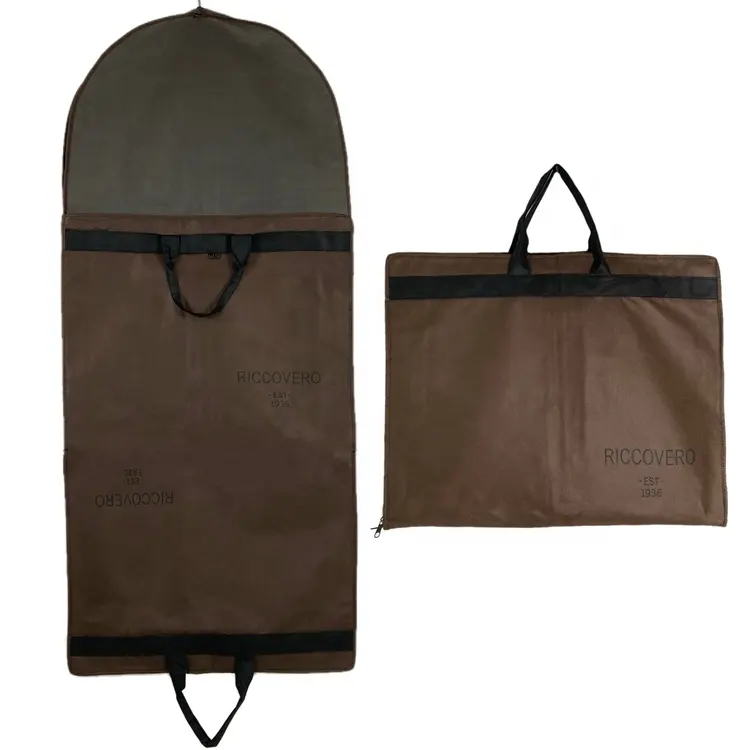 حقيبة بدلة سفر محمولة غير منسوجة قابلة لإعادة الاستخدام مع غطاء بدلة قماشي صديق السحاب وتغليف حقيبة ملابس