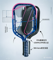 Raquette de pickleball Luzz Glider 2026 prête à être expédiée, revêtement 984-Aero, raquette en fibre de carbone avec un grand sweet spot semi-géré