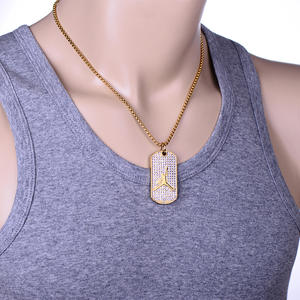 Collar con Colgante de Baloncesto de Cristal y Acero de Titanio Chapado en Oro de 18K de <span class=keywords><strong>Jordan</strong></span> Mgutillart, Estilo Hip Hop - Product Image 2