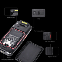 Terminal PDA industriel robuste Android 14, 4G, scanner de codes-barres 1D 2D QR, GNSS, écran 4 pouces, 4 Go + 64 Go, en stock pour entrepôt