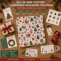 Papier de soie personnalisé avec logo, motif Noël Père Noël Bonhomme de neige, recyclable, en pâte de bois, pour emballage cadeau