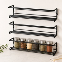 Étagère à épices murale moderne en métal sans perçage pour porte d'armoire de cuisine
