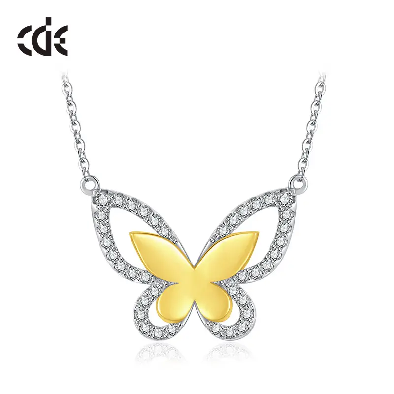 Butterfly Original Jewelry Vendors Two Tone Necklace