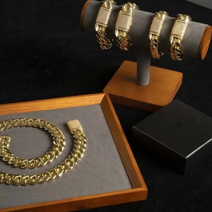 Wholesale Custom Jewelry Manufacturer 18k Gold Plated <strong>Titanium</strong> 20mm Thick Necklace Bracelet Miami Cuban Link <strong>Chain</strong> for Men - Product Image 3