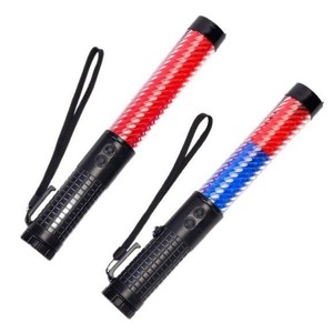 Bâton de signalisation en plastique sélectionné avec soin, rouge et bleu, multifonctionnel, non réfléchissant, bâton lumineux à LED alimenté par piles - Product Image 1
