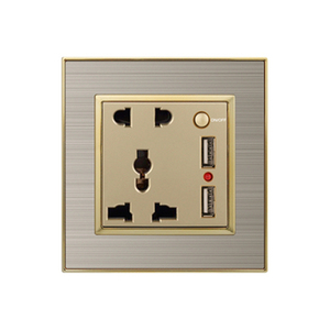 Prix usine Électrique Accessoires Chevilles, 5Pin Prise Murale Avec Double USB - Product Image 3