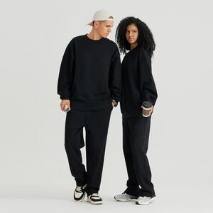 OEM Plush <b>Jogger</b> Hoodie Wholesale High Quality Plain Dyed <b>White</b> Crewneck Cotton - Product Image 3