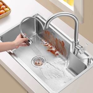 Fregadero de Cocina Grande de Acero Inoxidable SUS304 con Superficie Nano para Conversión de Doble a Fregadero Individual - Product Image 6