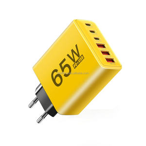 Cargador de 65 Vatios, Cargador Rápido para Teléfono Inteligente, 3 Puertos USB, 3 Puertos PD, Adaptador Multipuerto, Enchufe para Regulaciones Estadounidenses, Europeas y Británicas - Product Image 4