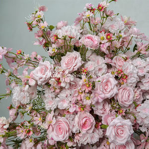 <b>Outdoor</b> Events Party flower background nuetral Artificial Silk Flower <b>Table</b> Runner wedding backdrop decoration - Product Image 2