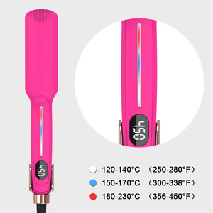 Lisseur professionnel en gros à chauffage rapide avec plaques larges et écran LCD, personnalisable avec votre logo - Product Image 4
